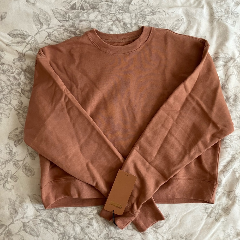 Girlfriend Collective 50/50 Cropped Sweatshirt Birch Medium NWOT